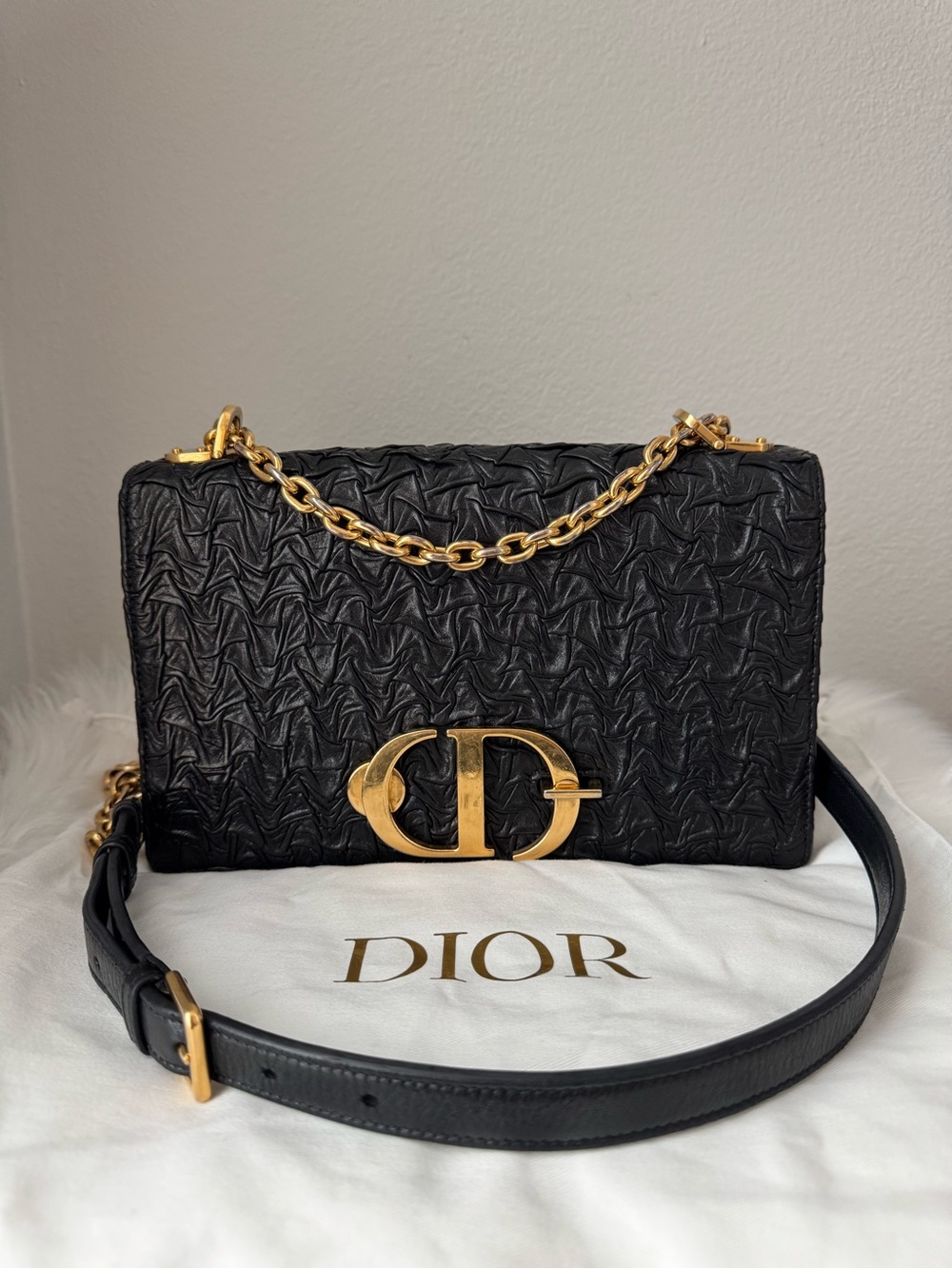 Dior Black Montaigne 30 Limited Edition Crossbody/ Shoulder Bag With GHW